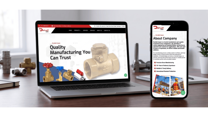 Devdatt Implex – B2B Trading & Export Website Development