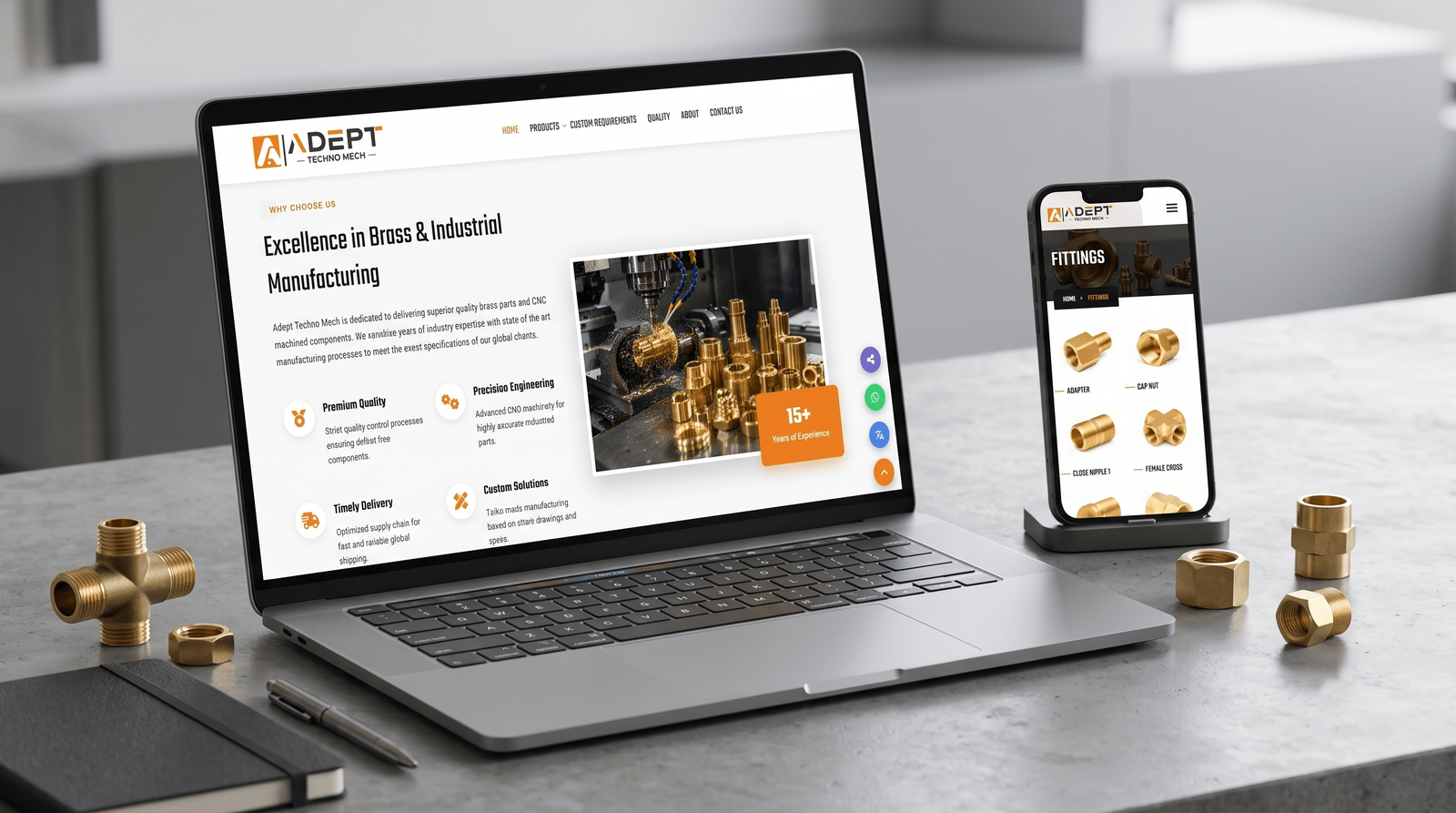 Adept Techno Mech – B2B Manufacturing Website Development
